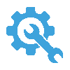 Icon Maschinenumbau, Zahnrad mit Schraubenschlüssel